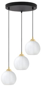 Závesné svietidlo Costa, 3x biele sklenené tienidlo, b/g, o