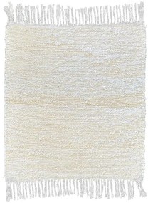 Ručne tkaný bavlnený koberec Milan B 0,4/0,4 biela