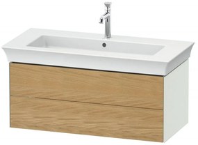 DURAVIT White Tulip závesná skrinka pod umývadlo, 2 zásuvky, 984 x 458 x 410 mm, dub prírodný masív/biela matná, WT43420H536