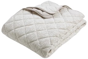 Béžový prešívaný pléd 240x260 cm Corded Leaves – Catherine Lansfield