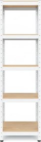 Regál 180x40x40 cm lakovaný 5-policový, nosnosť 875 kg - biely
