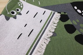 Praktik home, TRHÁK: Detský kusový koberec Natur Dinosaurus, 80x150, zelená, detská izba