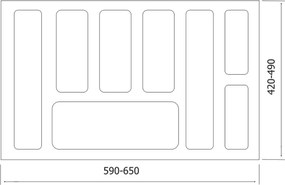 IN-DURO Príborník STRIPES 59 - 65 cm s hĺbkou 42 - 49 cm, antracit