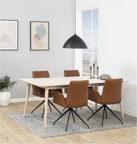 Koňakovohnedé čalúnené jedálenské kreslo s podrúčkami Naya – Actona