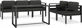 vidaXL 6-dielna záhradná sedacia súprava s podložkami antracitová hliníková