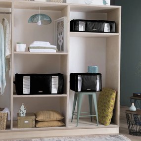 Čierny úložný box s vákuovým obalom Compactor Black Edition, objem 210 l