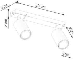 Sollux Lighting Bodové svietidlo Ring, 2x oranžové kovové tienidlo, (možnosť polohovania)