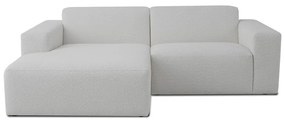 Biela rohová pohovka z textílie buklé (ľavý roh) Roxy – Scandic