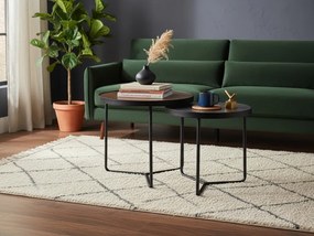 Odkladacie stolíky PENELOPE sada 2 ks Ø 50 cm, hnedá/čierna