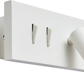 Moderné biele nastaviteľné nástenné svietidlo s USB-C vrátane LED - Modric