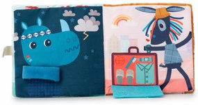 Lilliputiens - textilná knižka s aktivitami - dráčik Joe a jeho maznáčik