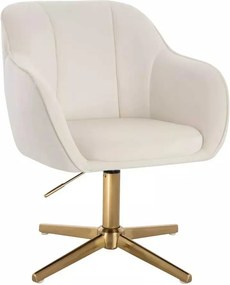LuxuryForm DESIGN Stolička AVOLA VELUR na zlatom kríži - biela