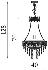 Searchlight 1611-6SB - Luster na reťazi LOUIS PHILLIPE 6xE14/60W/230V