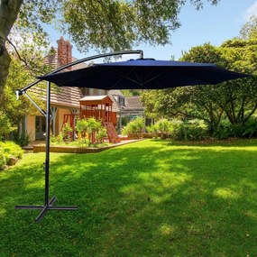 Záhradný slnečník ASTER s bočnou nohou 300 cm tmavomodrý