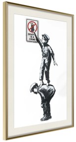 Artgeist Plagát - Graffiti Is a Crime [Poster] Veľkosť: 40x60, Verzia: Zlatý rám s passe-partout