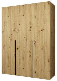 Šatníková skriňa 150 cm Alice 1 (dub artisan + čierna). Akcia -20%. Vlastná spoľahlivá doprava až k Vám domov. 1126102