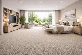 Timzo, Metrážny koberec Avila 9465, na mieru, šíře 4m,5m, hnedá, filc, obývacia izba