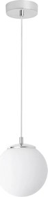 Závesné svietidlo Florence, 1x biele sklenené tienidlo, ch