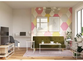 Biele/v prírodnej farbe konzolové stolíky v súprave 3 ks s doskou v dekore jaseňového dreva 50x100 cm Dante – Støraa