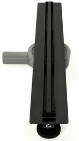 Rea Lineárny nerezový odtokový žľab NEO SLIM BLACK PRO 60 cm s 360° stupňovým sifónom, čierny, REA-G8900