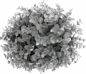 Vianočná závesná dekorácia Eucalyptus guľa, strieborná, pr. 24 cm