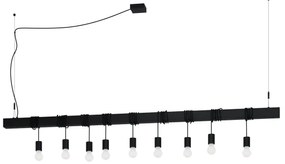 Eglo 39939 - Luster na lanku TOWNSHEND-B 9xE27/40W/230V čierna