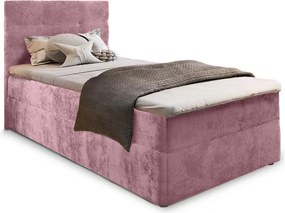 Čalúnená posteľ boxspring GLORIEN VELVET 90x200 cm ružová Matrac: Matrac Bonell pružinový