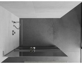Mexen Kioto+ L, sprchová zástena Walk-In s poličkou a vešiakom 90 x 200 cm, 8mm sklo vzor zrkadlo, chrómový profil, 800-090-123-01-50