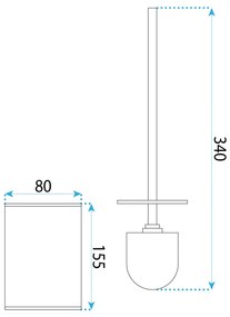 Rea Til, kovový stojan na WC s kefou, zlatá matná, REA-88099