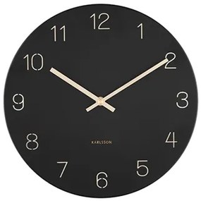 Nástenné hodiny Karlsson KA5788BK Charm Engraved Numbers, 30 cm