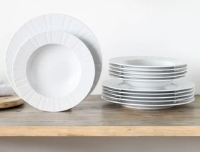 Jedálenský servis (12 dielov) Barcelona, biely