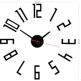 Nástenné hodiny Quartz, nalepovacie dekorácie, 3D zrkadlové nálepky Xmomo X0018-Wall clock HEU-