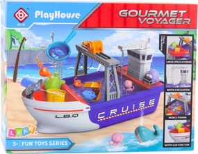 LEAN Toys Rybársky čln s vodou Interaktívne rybárske príslušenstvo