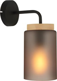 Toolight Toolight, nástenné svietidlo 1xE27, APP1814-1W, čierna-dymové sklo, OSW-00664