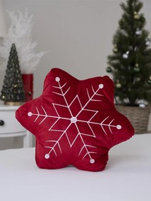Vianočný vankúš 30 × 30 cm - Vločka červená
