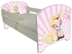 Raj posteli Detská posteľ " Zamilovane zvieratka " biela