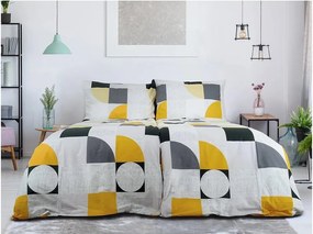 Krepové obliečky z Renforcé bavlny GEOMETRIES krémové Rozmer obliečky: 70 x 90 cm | 140 x 200 cm