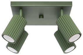 Stropné svietidlo Karbon, 4x olivovo zelené kovové tienidlo, (možnosť polohovania)