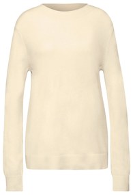 Street One pletený pulóver so zvinutým lemom, béžový