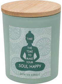 Vonná sviečka Soul Happy, vôňa lúčny vánok, 7 x 8,5 cm, 300 g, farba zelená