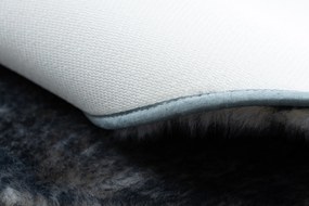 Okrúhly prateľný koberec LAPIN shaggy, čierny/ slonovinová kosť