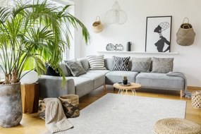 Koberec šnúrkový SIZAL PATIO ploské tkanie 3077 romby sivý / béžový