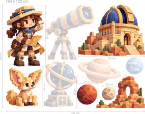 Minecraft Astronomka a fenek v poušti arch 46 x 34 cm