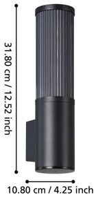 Eglo 901033 - Vonkajšie nástenné svietidlo SALLE 1xE27/15W/230V IP54