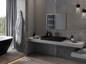 Mexen Loft obdĺžnikové kúpeľňové zrkadlo 80 x 60 cm, rám v brúsenom zlatom prevedení - 9852-080-060-000-50