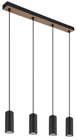 Globo 57911-4HBW - Luster na lanku ROBBY 4xGU10/35W/230V čierna/hnedá