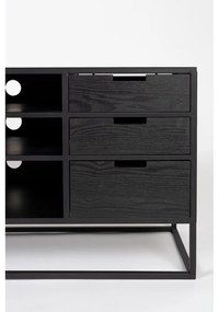 Čierny ratanový TV stolík 38x55 cm Guuji – White Label