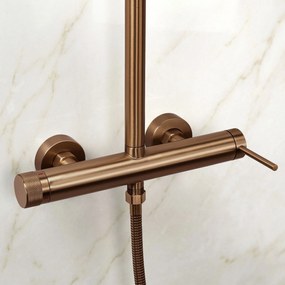 Rea Clif, sprchový set s ručnou a hlavovou sprchou, medená matná, REA-P3914