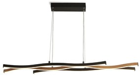 Kuchynské svietidlo SearchLight BLACK WITH WOOD EFFECT 32104-1BK