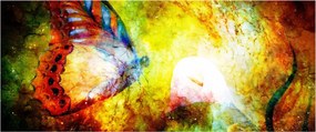 Obraz - Kozmický motýľ (120x50 cm)